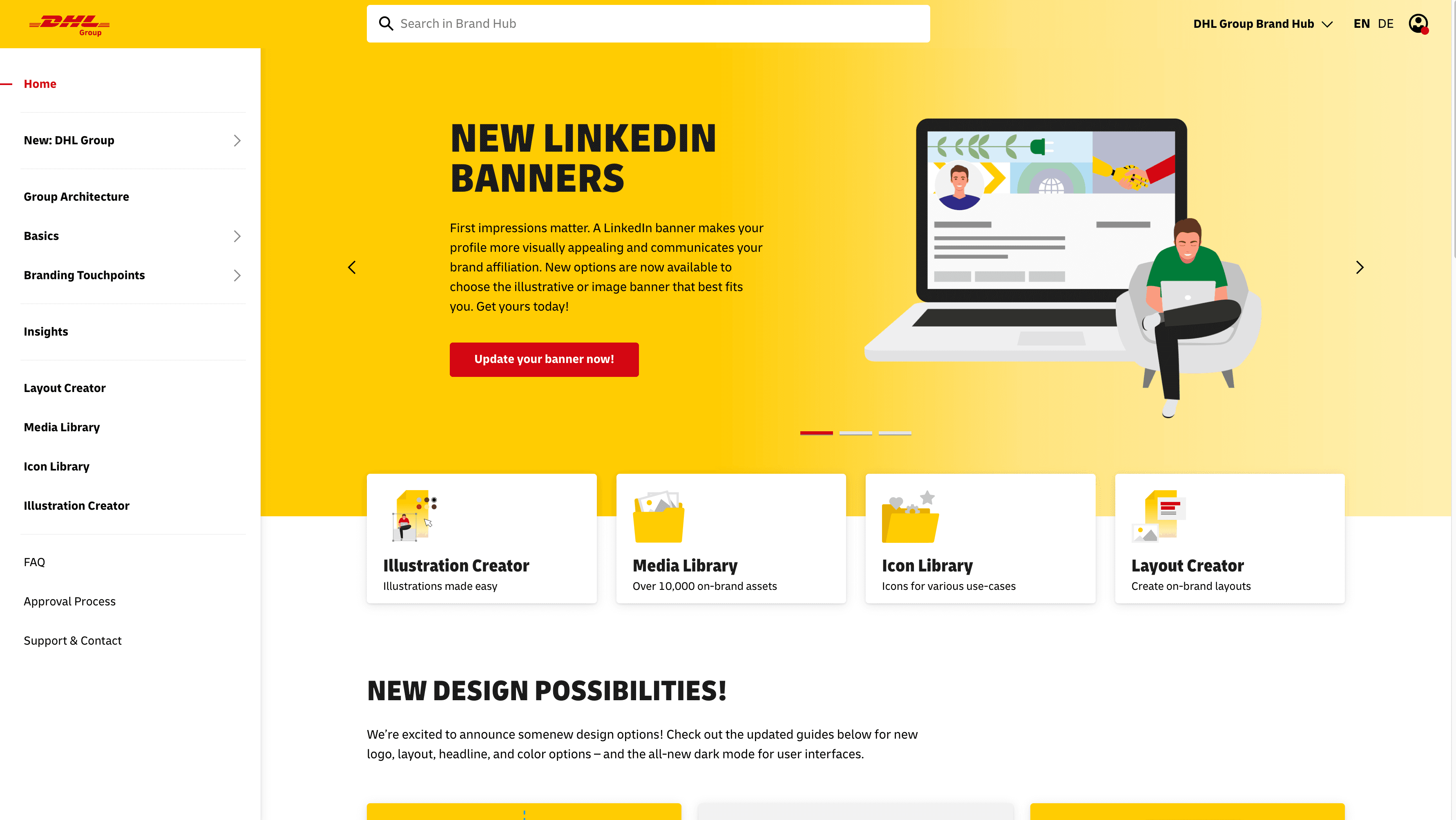 screenshot of the dpdhl-brands website website