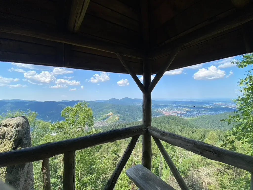 An overview over the black forest from a cabin